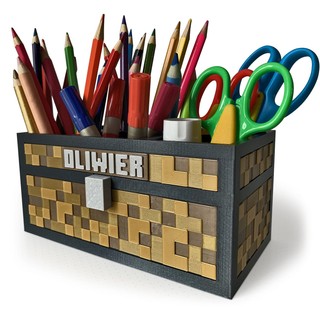 Organizer na kredki w stylu Minecraft