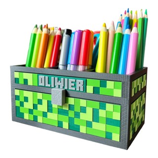 Organizer z imieniem na biurko w stylu Minecraft