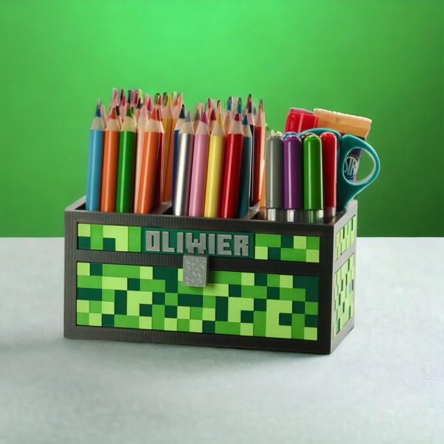 Organizer z imieniem na biurko w stylu Minecraft – zdjęcie 4