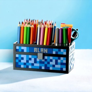 Organizer z imieniem na biurko w stylu Minecraft