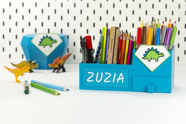 Organizer na kredki XL z szufladką Changer dinozaur – zdjęcie 3