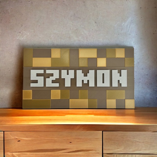 Tabliczka na ścianę/drzwi w stylu Minecraft 3D – zdjęcie 3