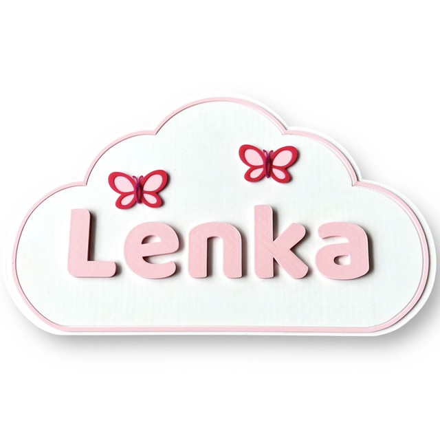 Tabliczka na ścianę/drzwi z imieniem chmurka 3D – zdjęcie 4