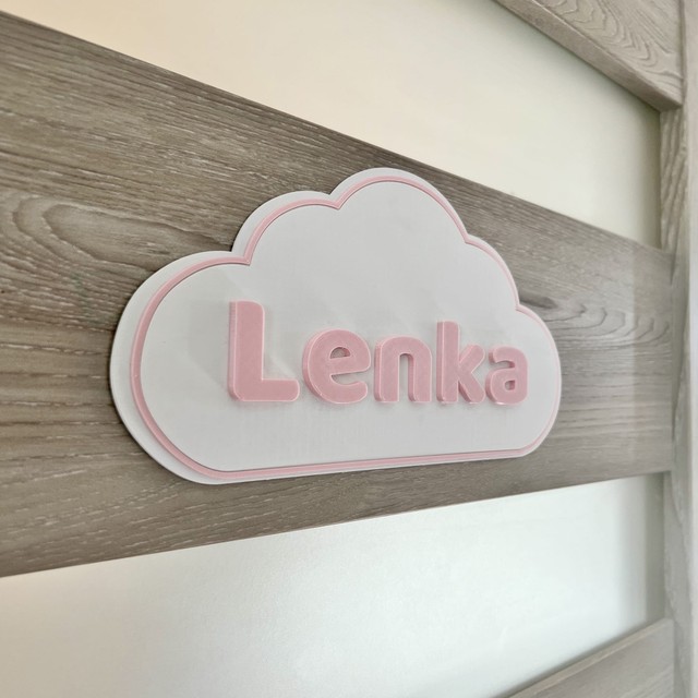 Tabliczka na ścianę/drzwi z imieniem chmurka 3D – zdjęcie 3