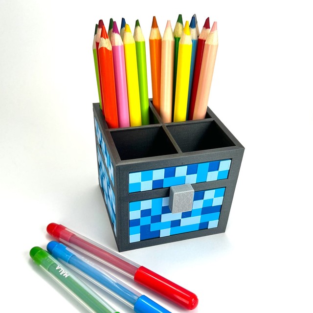 Organizer M na biurko w stylu Minecraft Przybornik na kredki – zdjęcie 4