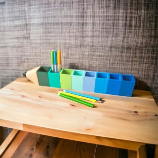 8 blue crayon sorter