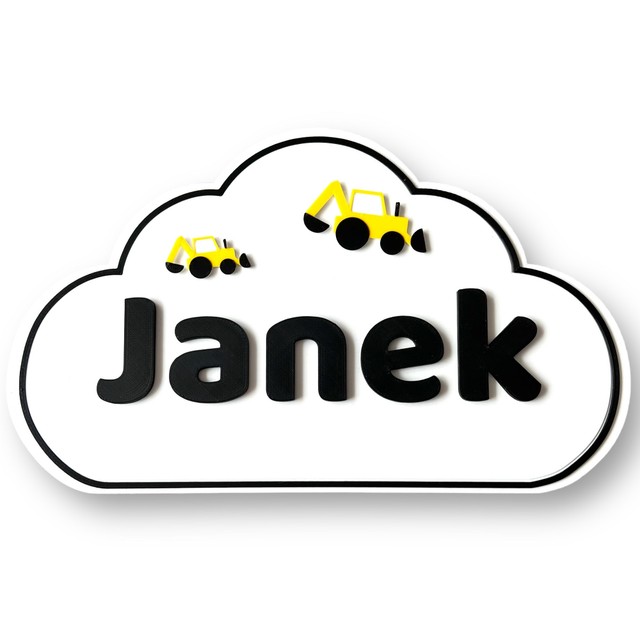 Tabliczka na ścianę/drzwi z imieniem chmurka 3D – zdjęcie 4
