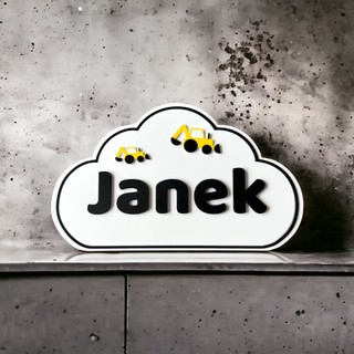 3D cloud wall/door plaque with name