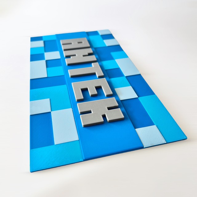 Tabliczka na ścianę/drzwi w stylu Minecraft 3D – zdjęcie 2