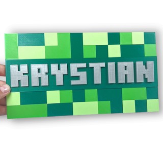 Tabliczka na ścianę/drzwi w stylu Minecraft 3D