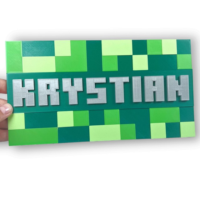 Tabliczka na ścianę/drzwi w stylu Minecraft 3D