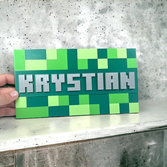 Tabliczka na ścianę/drzwi w stylu Minecraft 3D – zdjęcie 3