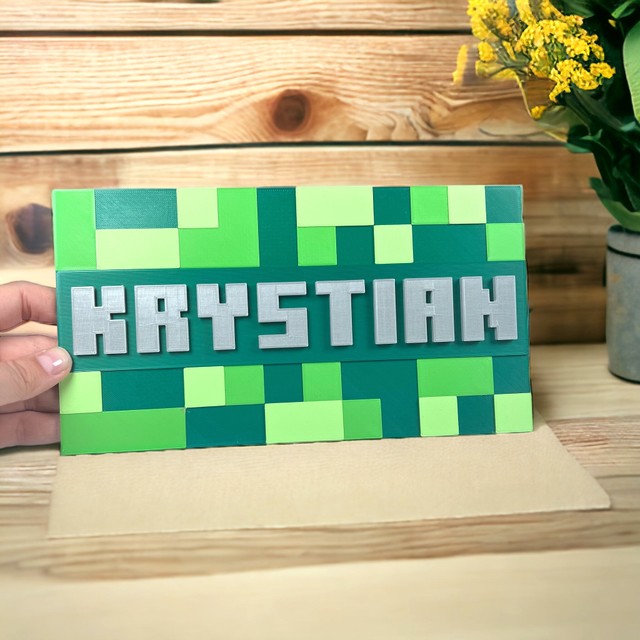 Tabliczka na ścianę/drzwi w stylu Minecraft 3D – zdjęcie 4