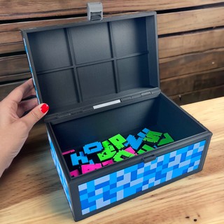 Skrzynia dla dzieci w stylu Minecraft XXL niebieska