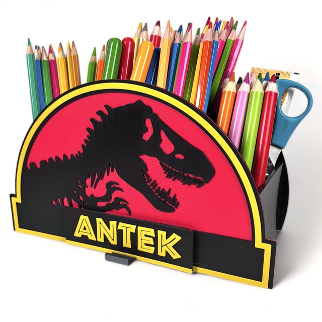 Organizer na biurko z szufladką w stylu Jurassic