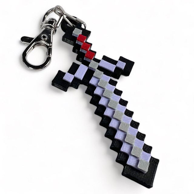 Brelok do kluczy 3D Miecz Netherite Pixele – zdjęcie 2