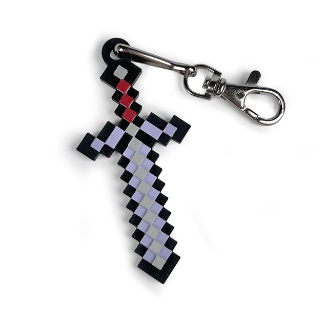Brelok do kluczy 3D Miecz Netherite Pixele – zdjęcie 3