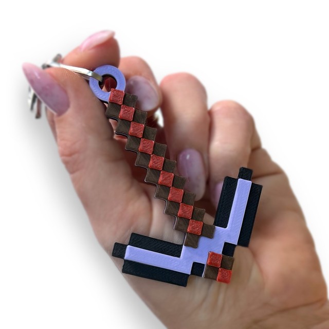 Brelok do kluczy dla dzieci Kilof Netherite 3D Pixele – zdjęcie 7