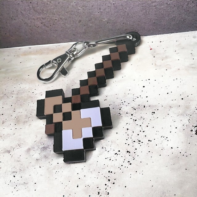 Brelok do kluczy dla dzieci 3D Siekierka Netherite Pixele – zdjęcie 2