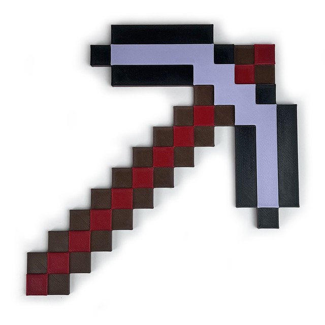 Naklejka na ścianę 3D pixele dekoracja dziecięcego pokoju Kilof Netherite – zdjęcie 3