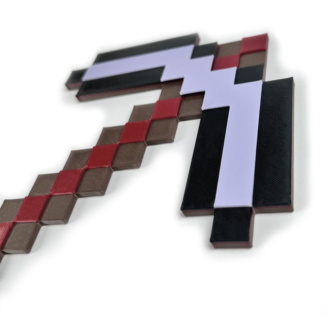 Naklejka na ścianę 3D pixele dekoracja dziecięcego pokoju Kilof Netherite – zdjęcie 4