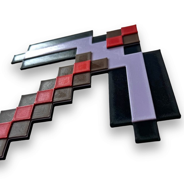 Naklejka na ścianę 3D pixele dekoracja dziecięcego pokoju Kilof Netherite – zdjęcie 5