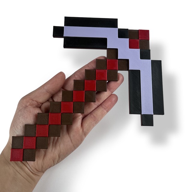 Naklejka na ścianę 3D pixele dekoracja dziecięcego pokoju Kilof Netherite – zdjęcie 7