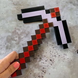 Naklejka na ścianę 3D pixele dekoracja dziecięcego pokoju Kilof Netherite