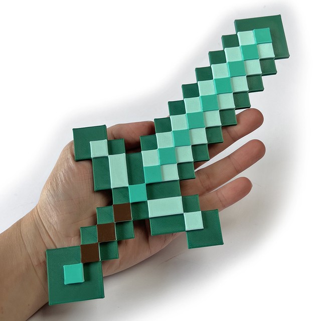 Naklejka na ścianę 3D Miecz Diamond Pixele dekoracje do pokoju dziecka – zdjęcie 4