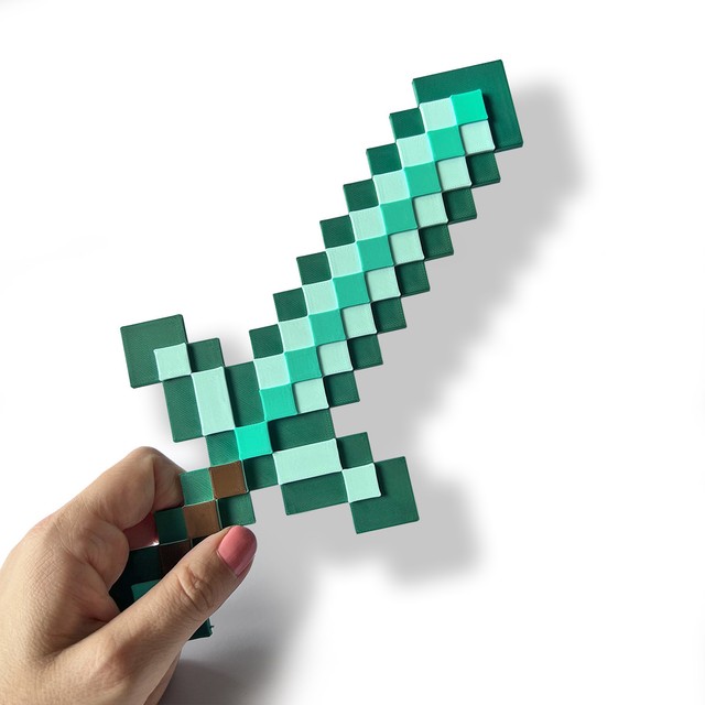 Naklejka na ścianę 3D Miecz Diamond Pixele dekoracje do pokoju dziecka – zdjęcie 6