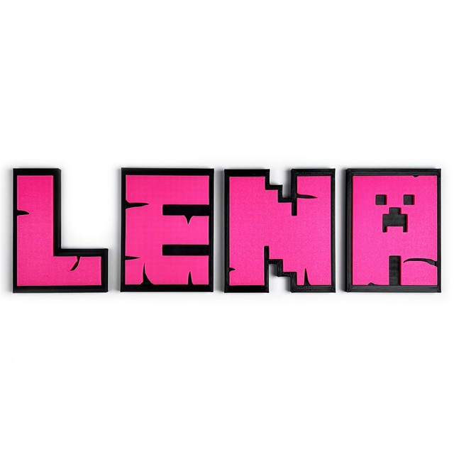 Litery XL na ścianę/drzwi w stylu Minecraft 3D – zdjęcie 3