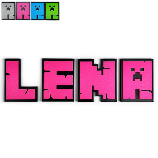 Litery XL na ścianę/drzwi w stylu Minecraft 3D – zdjęcie 4