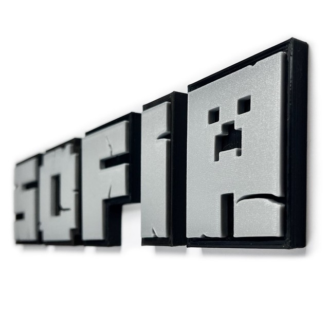 Litery L na ścianę/drzwi w stylu Minecraft 3D – zdjęcie 5