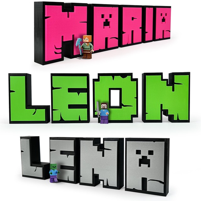 Literki stojące XL w stylu Minecraft – zdjęcie 6