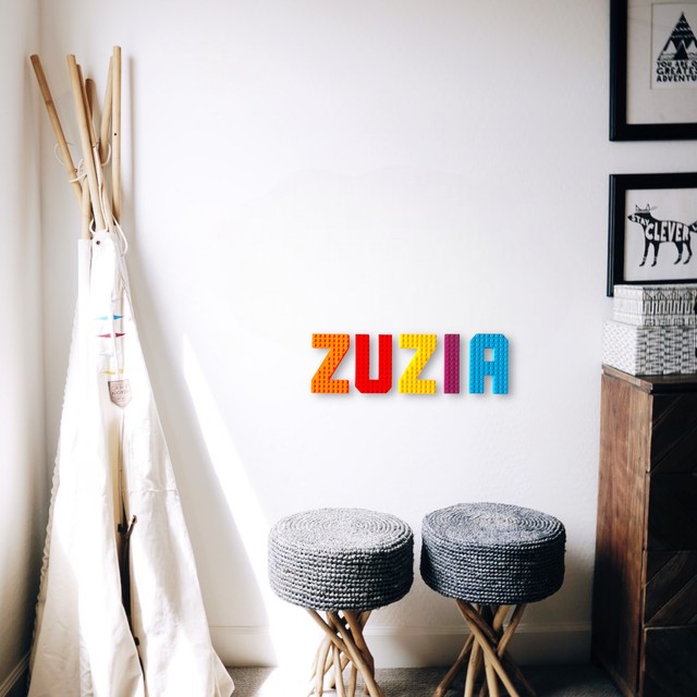 Literki na ścianę XL w stylu klocków – zdjęcie 3