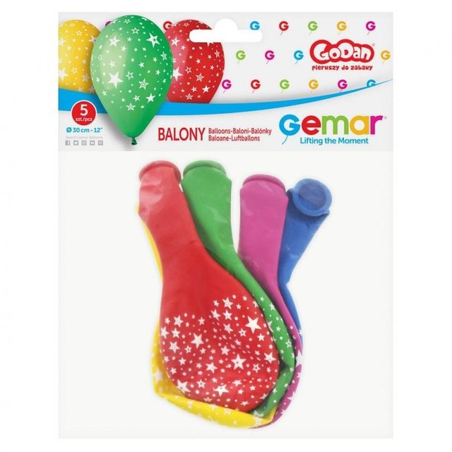 Balony Premium Zestaw balonów Gwiazdki na urodziny dla dziecka 5szt 12" – zdjęcie 2