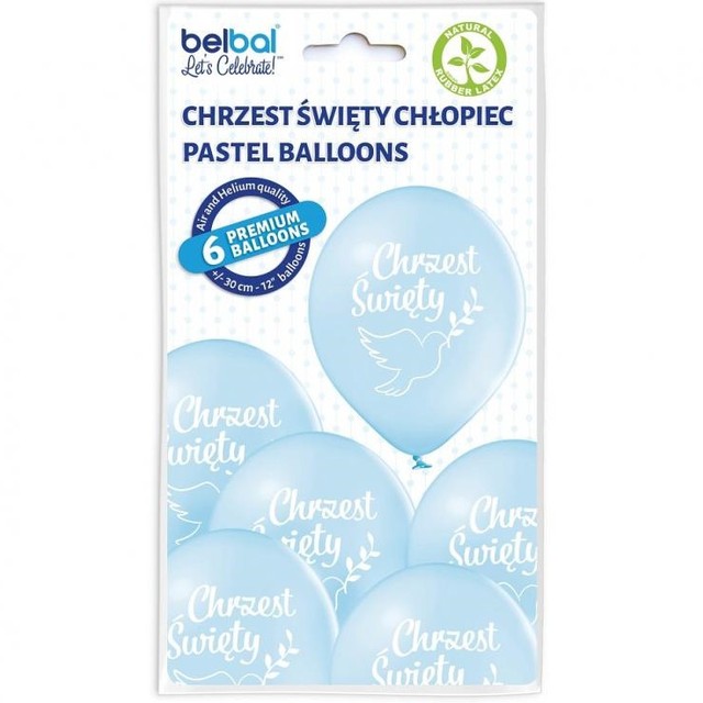 Zestaw Balonów na Chrzest Święty dla chłopca niebieski 6szt – zdjęcie 2