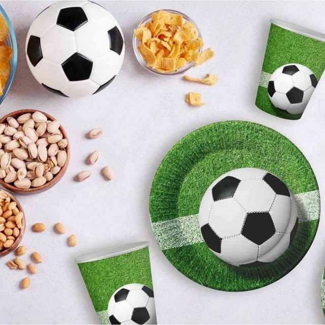 Talerzyki papierowe Piła Nożna 6 szt. Urodziny piłkarskie Football 18cm – zdjęcie 2