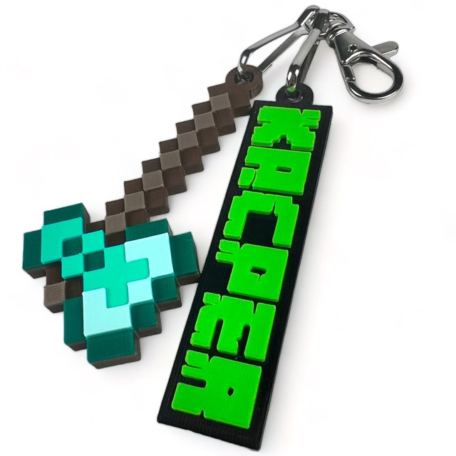 Zestaw breloków z imieniem w stylu Minecraft 3D – zdjęcie 2