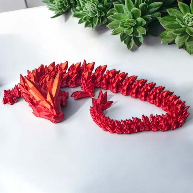 Smok kryształowy 3D - figurka dekoracyjna 42 cm – zdjęcie 3