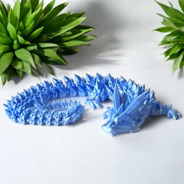 Smok kryształowy 3D - figurka dekoracyjna 42 cm – zdjęcie 2