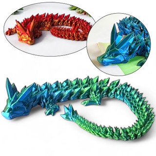 Smok kryształowy 3D - figurka dekoracyjna 35 cm