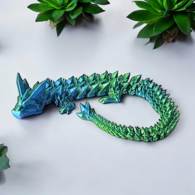 Smok kryształowy 3D - figurka dekoracyjna 35 cm – zdjęcie 2