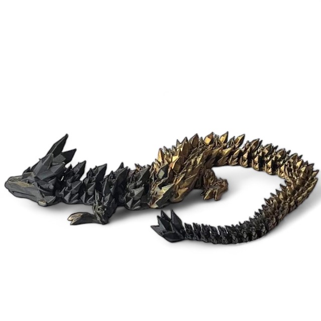 Smok kryształowy 3D - figurka dekoracyjna 35 cm