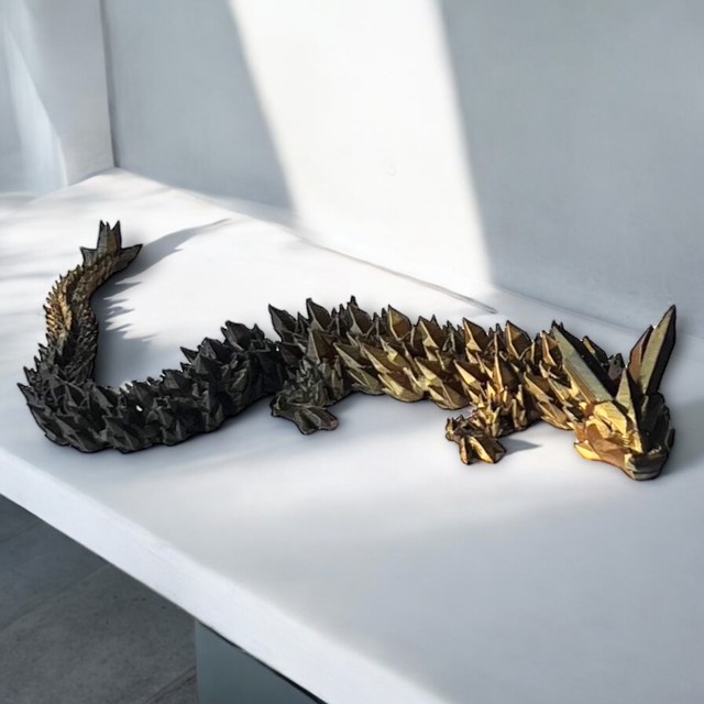 Smok kryształowy 3D - figurka dekoracyjna 35 cm – zdjęcie 2
