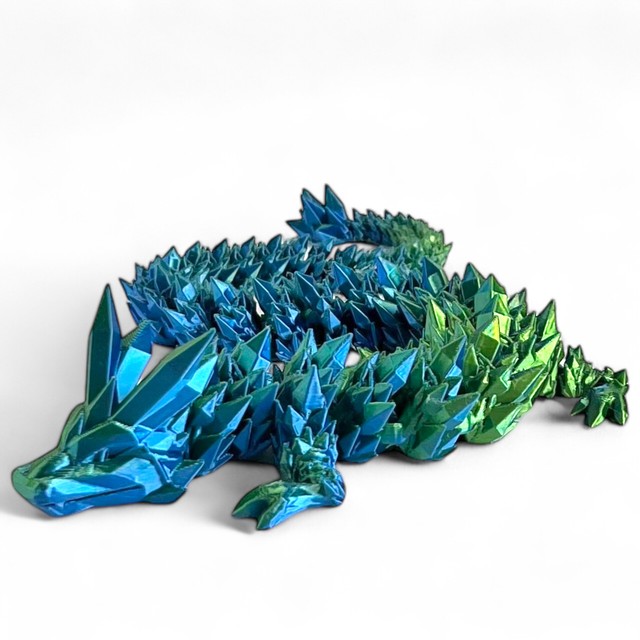 Smok kryształowy 3D - figurka dekoracyjna 42 cm