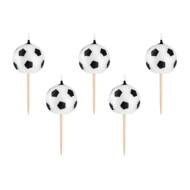 Świeczki urodzinowe football 5 szt. Piłka nożna