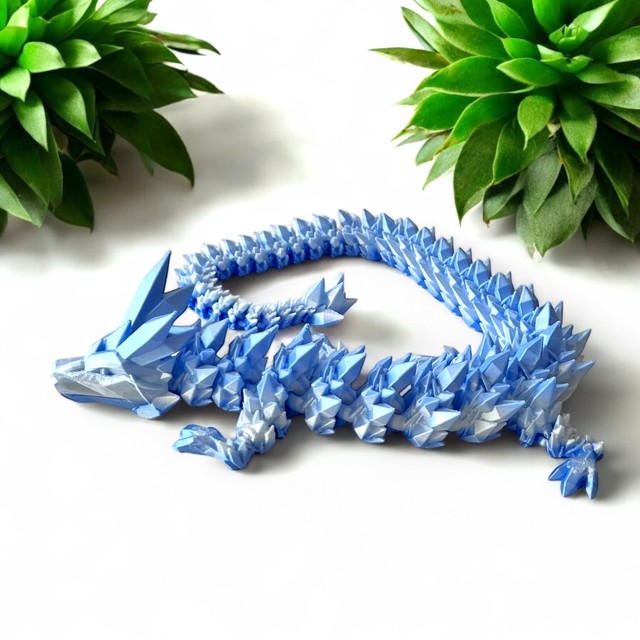 Smok kryształowy 3D - figurka dekoracyjna 60 cm – zdjęcie 3