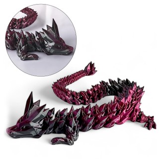 Smok kryształowy 3D - figurka dekoracyjna 35 cm