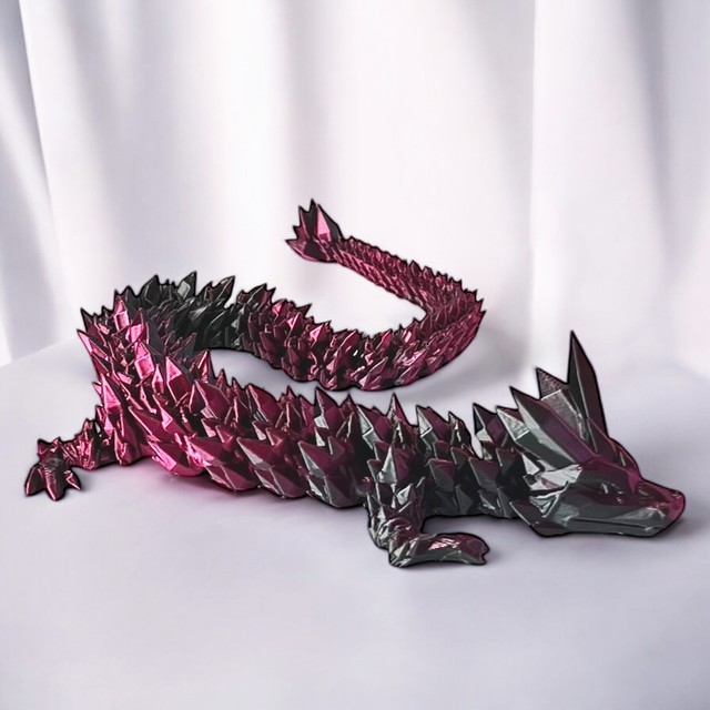 Smok kryształowy 3D - figurka dekoracyjna 35 cm – zdjęcie 3